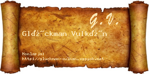 Glückman Vulkán névjegykártya